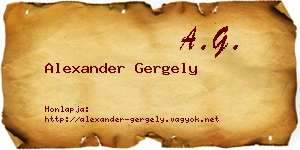 Alexander Gergely névjegykártya